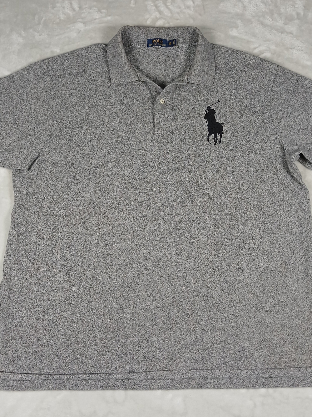 Polo Ralph Lauren Big Pony Polo Shirt 2XB Big Men's Heather Gray Mesh 3